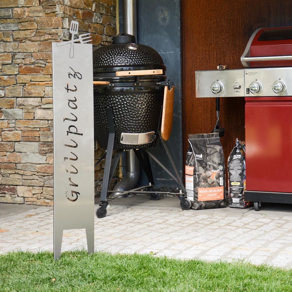 Metallschild 'Grillplatz – Mein Zweites Zuhause' – XXL, Aluminium, 28,5x38 Cm