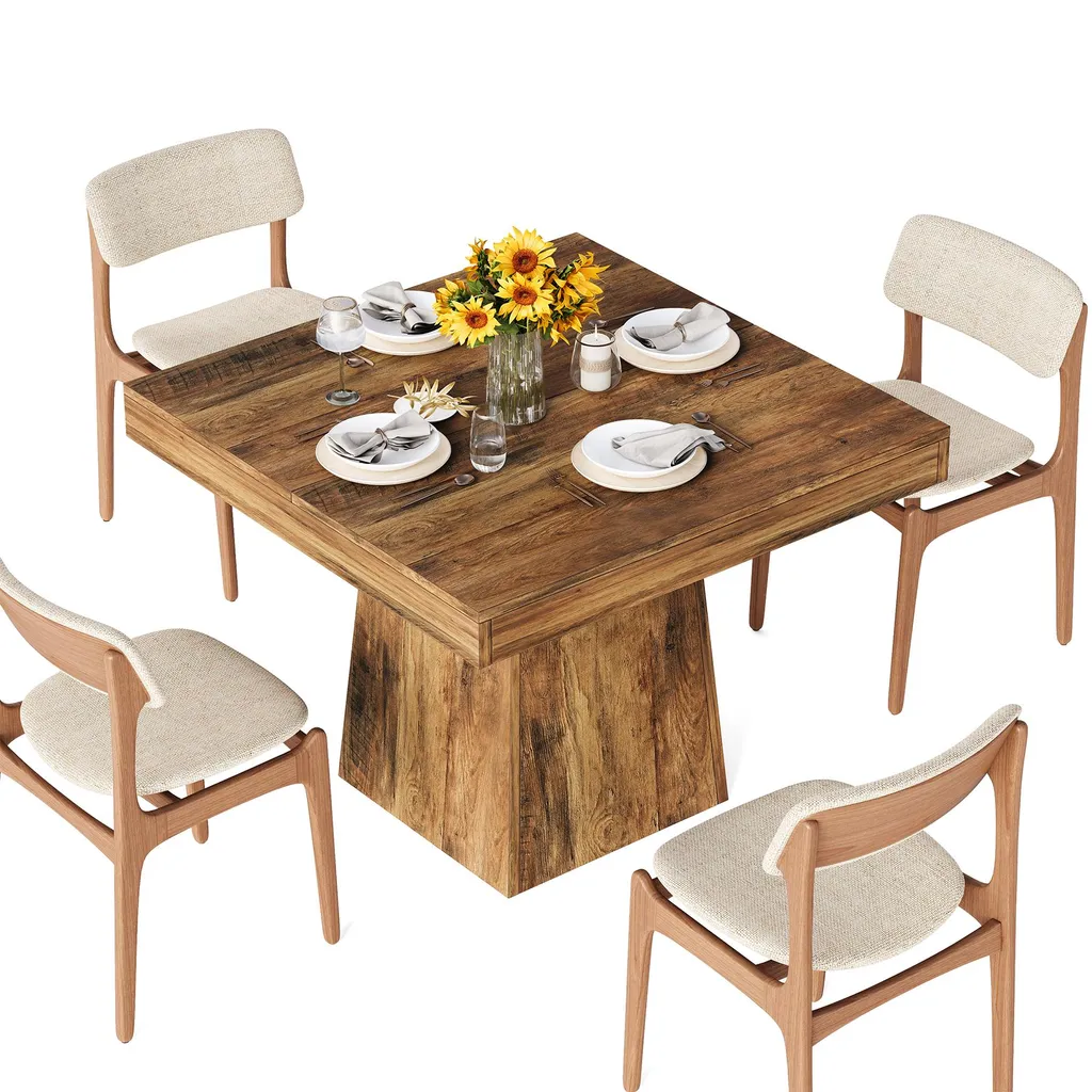 Tavolo Tribesigns 80cm: Stile Rustico-Industrial per Cene con Amici