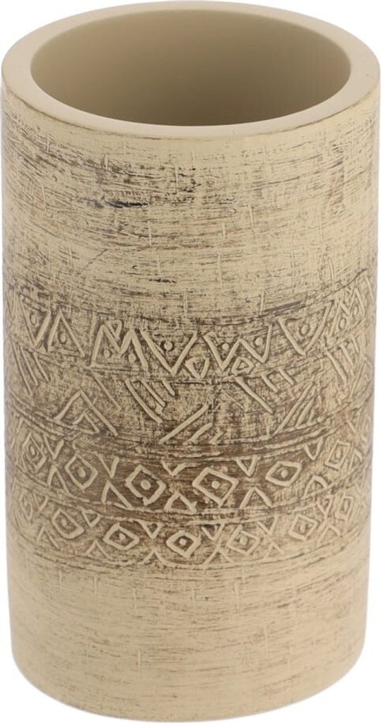 Tendance Zahnputzbecher beige Zement 6,1x6,1x10,7 cm Badezimmer Dekoration