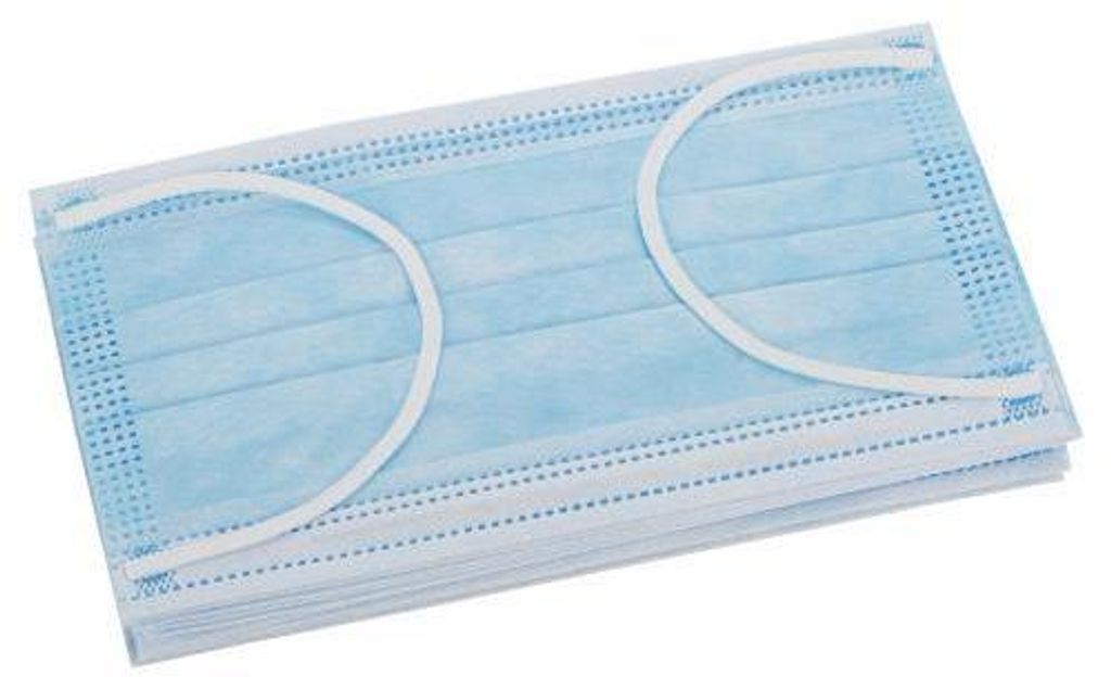 Mundschutz M.Ohrbügel latexfrei blau 50 St