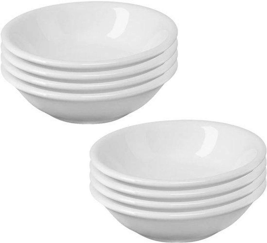 Satz von 10 kleinen weißen keramischen Tassen – Durchmesser: 7 x 2 cm