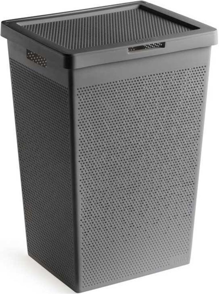 TATAY Wäschekorb Bohol 40L – Aus Recyceltem Polypropylen, BPA-frei, 41x33x50 Cm, Weiß