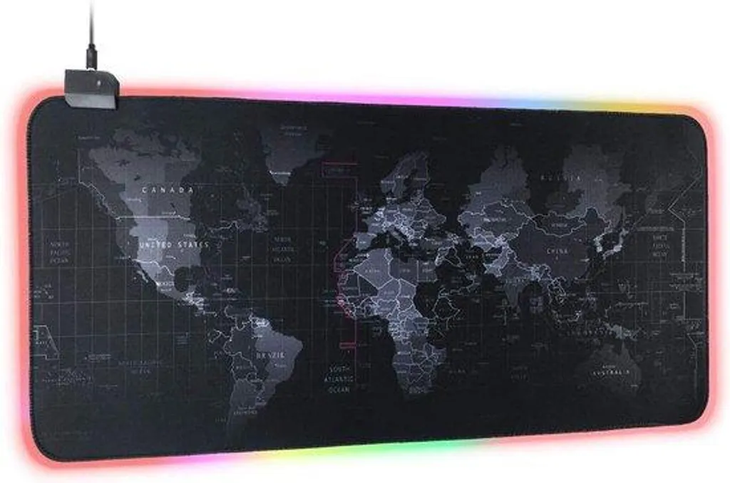 Tapis de souris XXL antidérapant fini les glissements avec bords LED