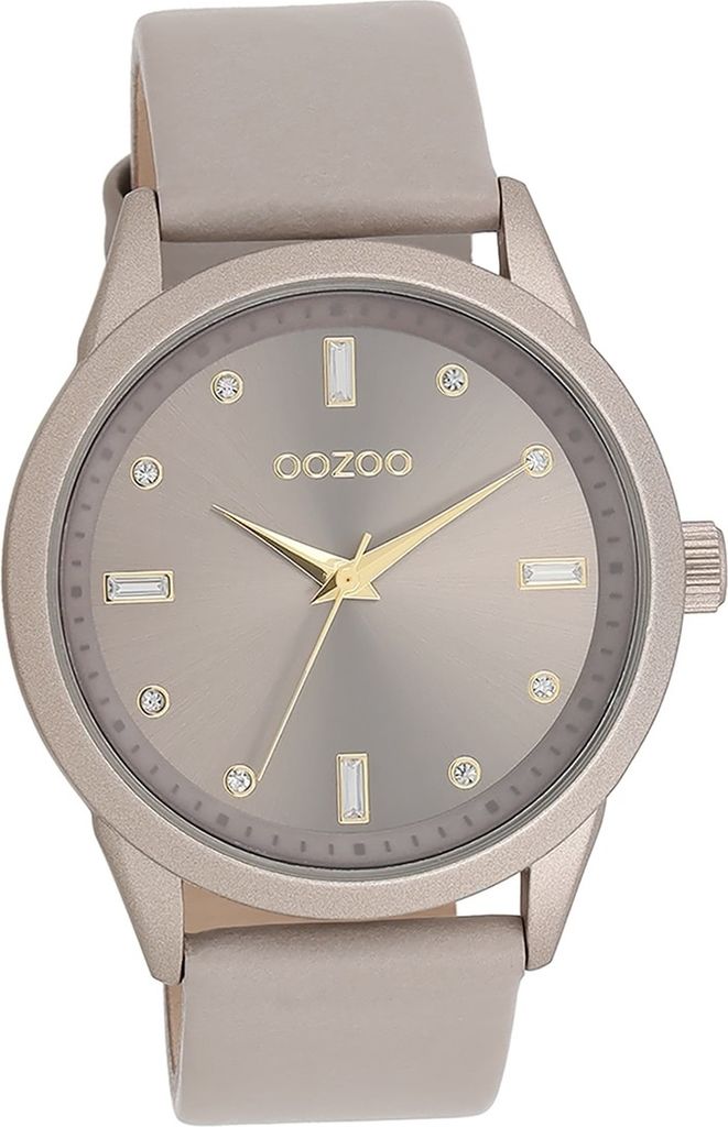 Oozoo Leder Damen Uhr Analog Quarzuhr Armband taupe braun Timepieces D2UOC11287