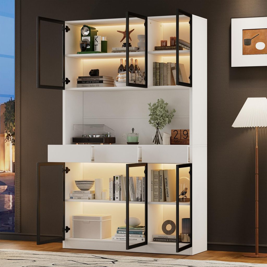 OKWISH Vitrine Design avec Éclairage LED Réglable - Meuble Image du produit 
