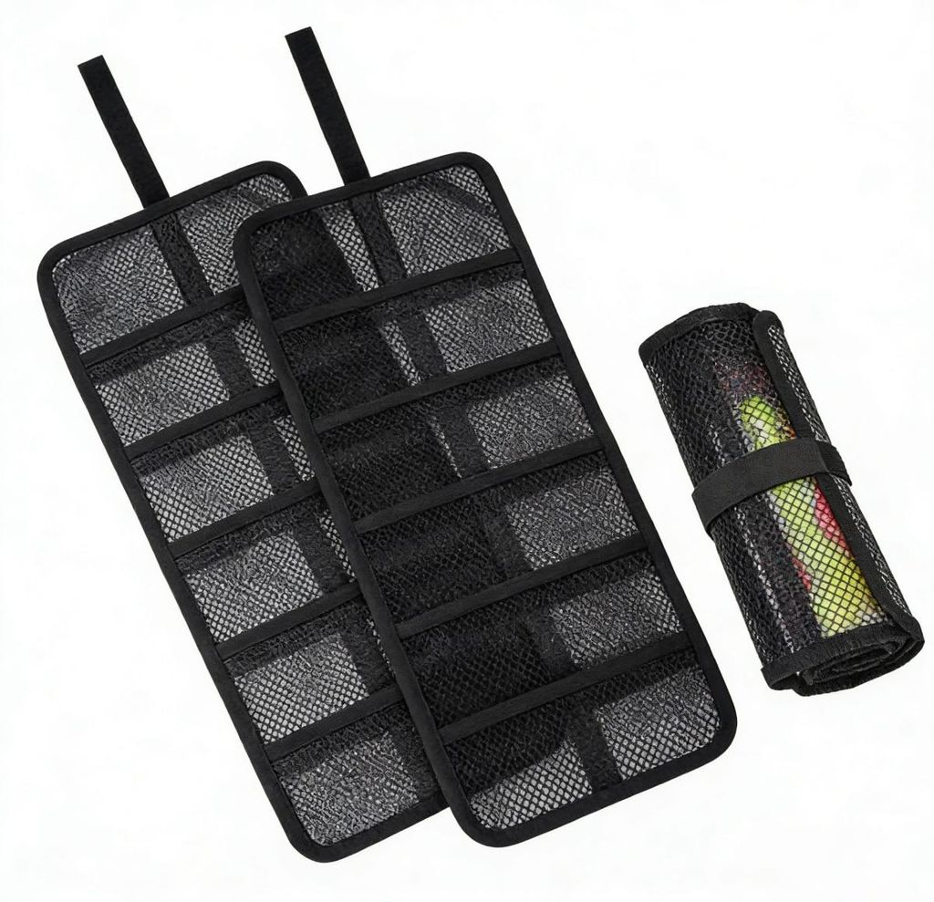 INF Roll-Up Ködertasche PET schwarz, transparent, große Kapazität, tragbar