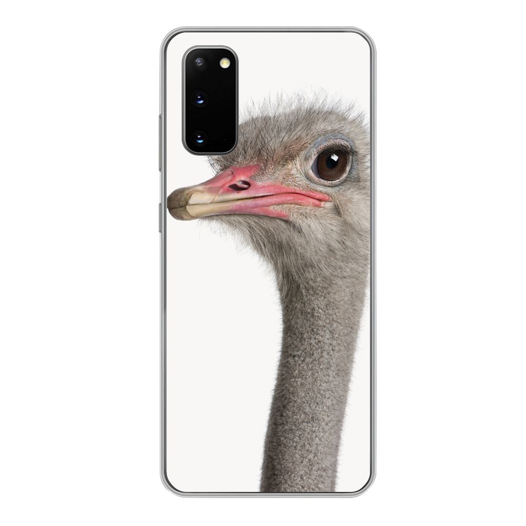 MuchoWow Handyhülle Schutzhülle Hülle für Samsung Galaxy S20 Strauß - Tiere - Kinder - Jungen - Mädchen - Vogel Silikon Softcase Handy Hül...