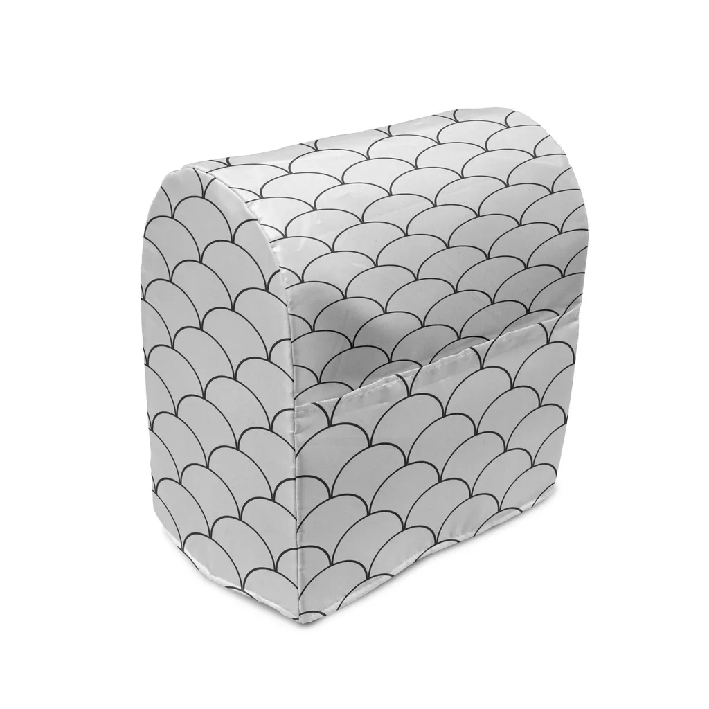 ABAKUHAUS Housse Mixeur Oriental Waves Sketch - Gris Anthracite 36x39cm