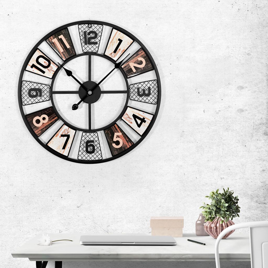YorbayWanduhr Große  60cm Wohnzimmer  Modern  Wanduhr Rund Produktbild 6