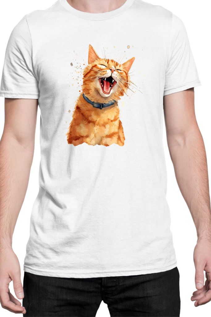 Herren T-Shirt Funny Cats Breeds American Shorthair Cat, Man S / Weiß