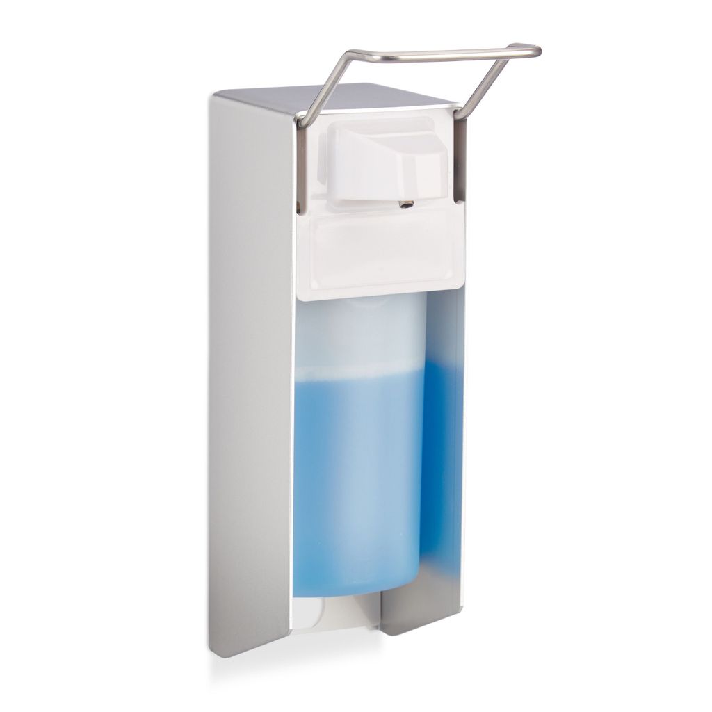 relaxdays Desinfektionsspender 10024242_0 silber Kunststoff Produktbild 1