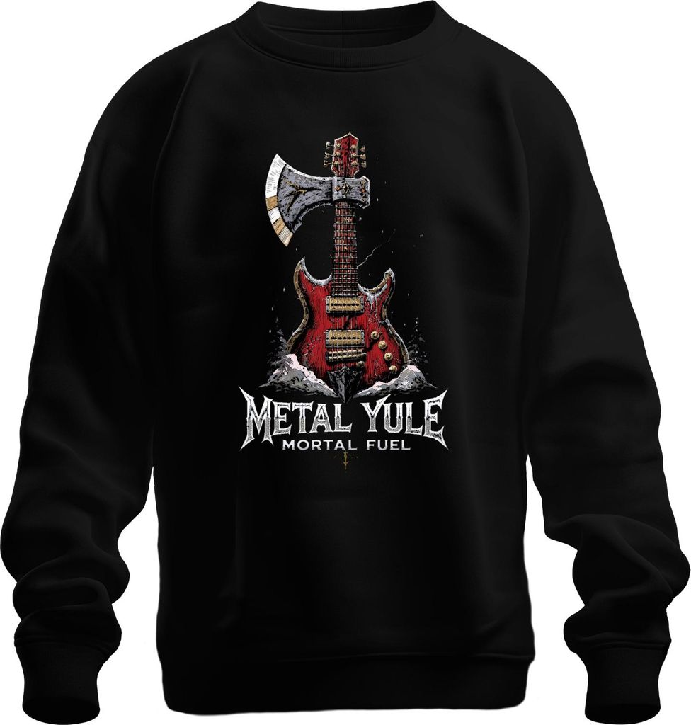 Metal Yule Mortal Fuel Weihnachtsmetal E Gitarre Rock Geschenk Uni Sweatshirt Pullover, Schwarz, XXL