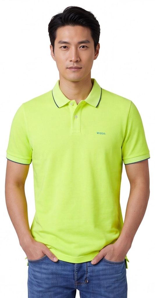 Poloshirt New Zealand Geel Piqué Baumwolle Produktbild 