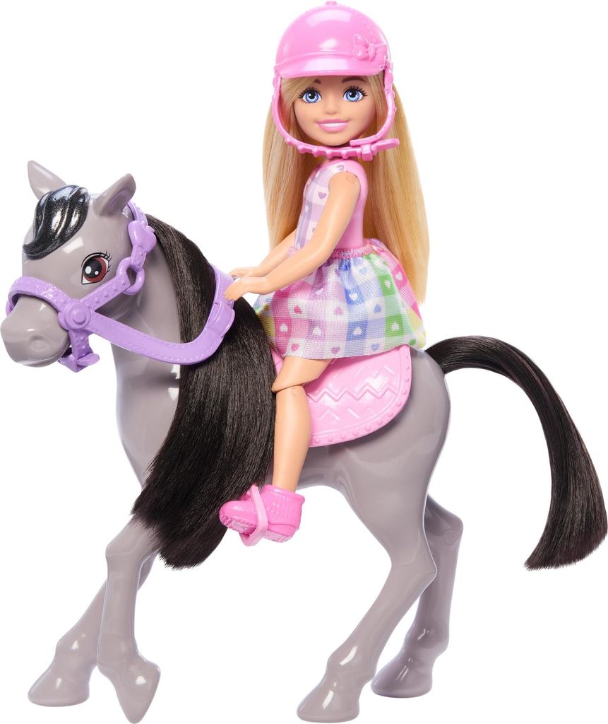 Barbie Chelsea Spielzeugset mit Puppe und Pferd, enthält Produktbild 