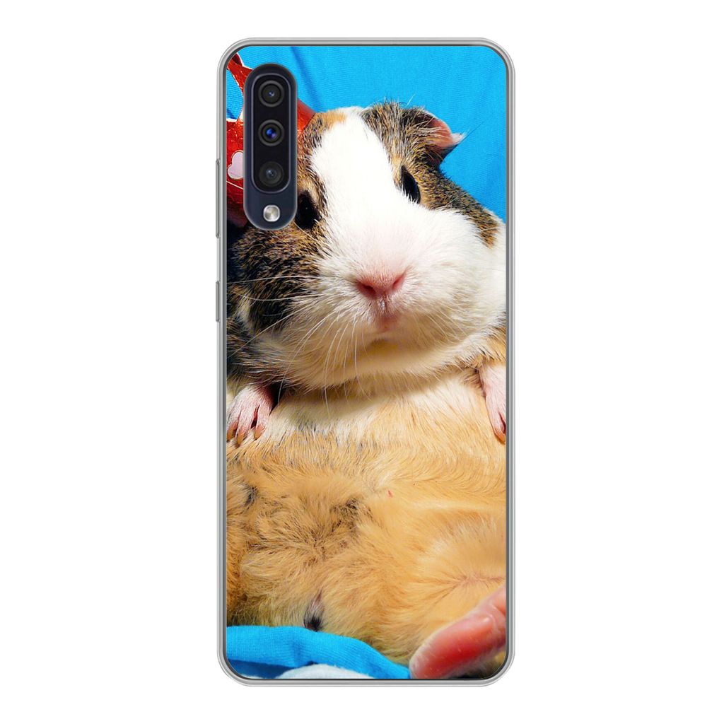 MuchoWow Handyhülle Schutzhülle Hülle für Samsung Galaxy A30s Meerschweinchen - Lustig - Krone - Kinder - Jungen - Mädchen - Kind Silikon So...