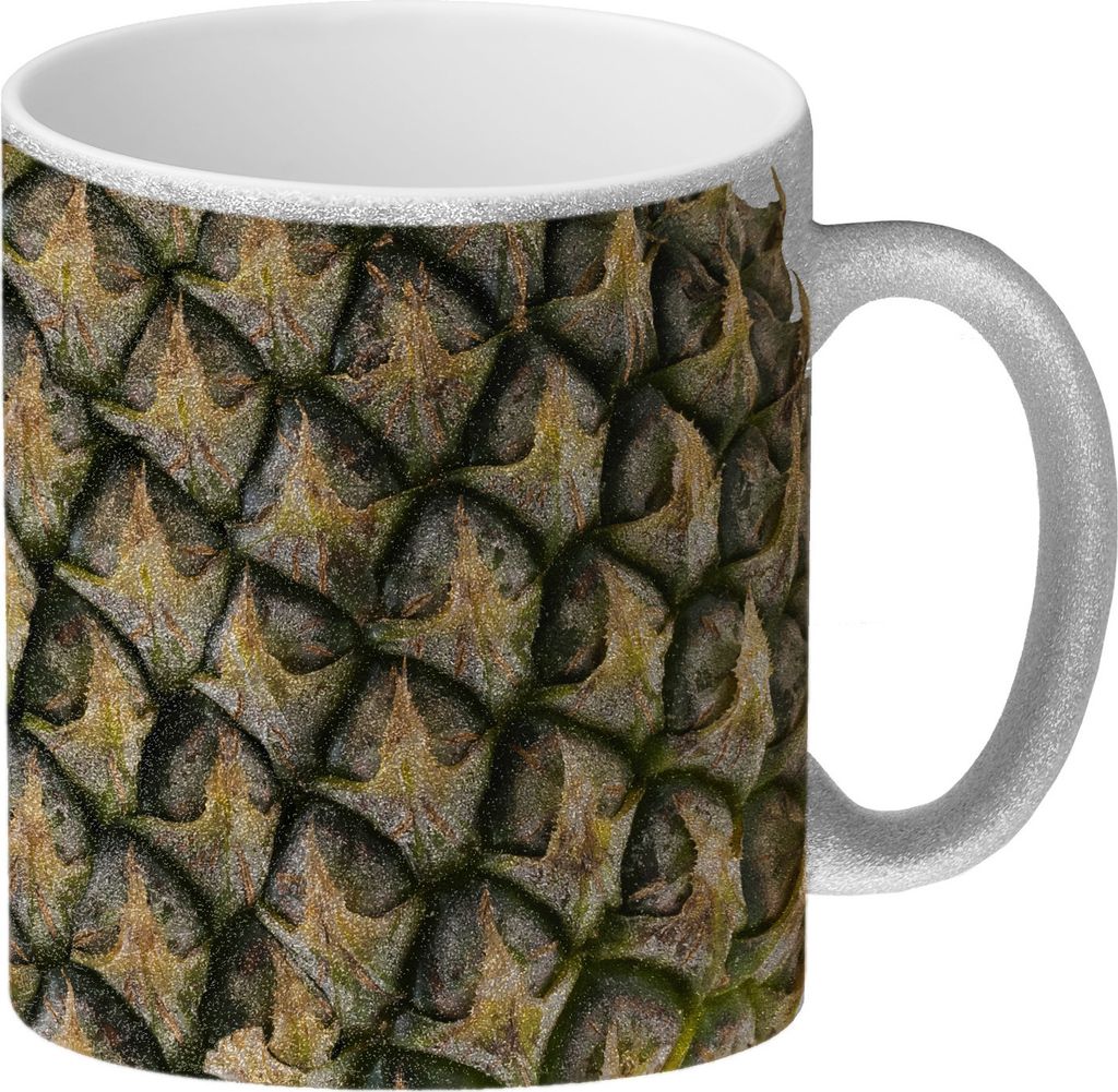 Glitzer-Glitzer-Kaffeebecher mit Ananas Motiv