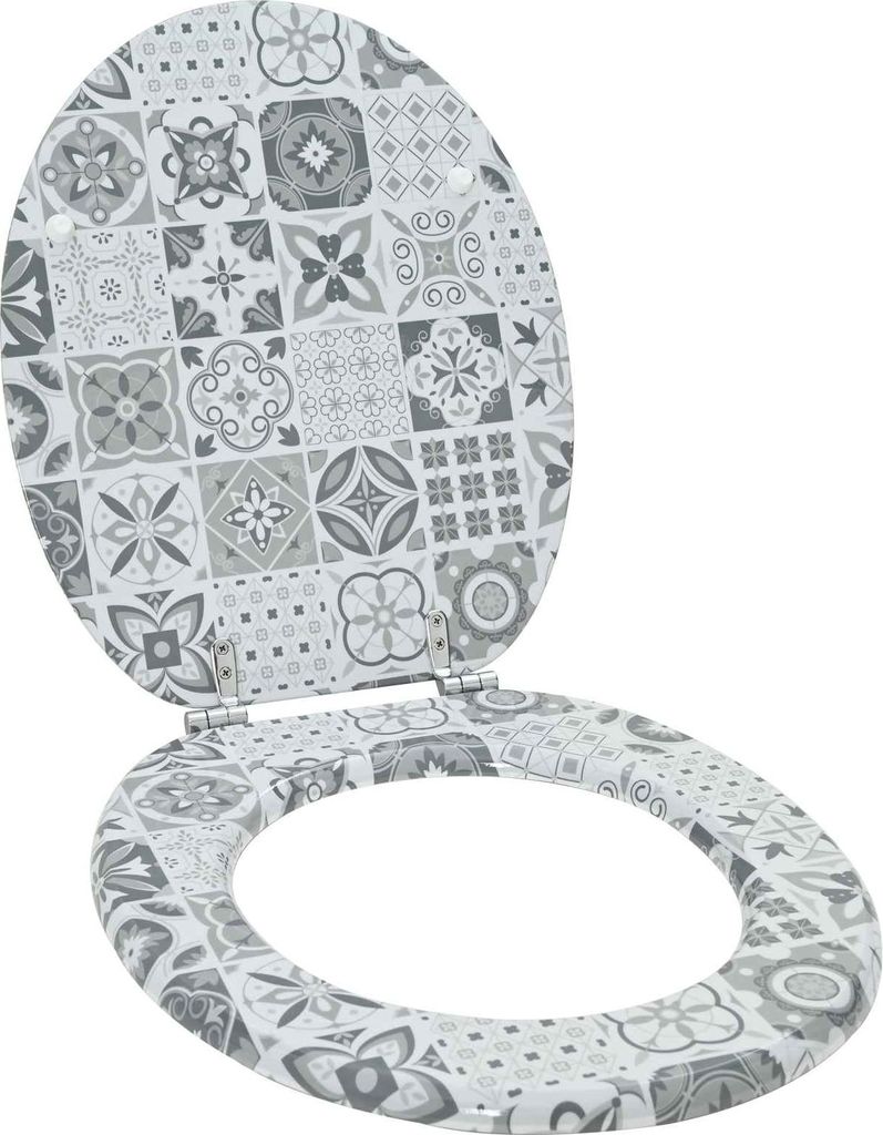 "Schlussverkauf" Toilettensitz/WC-Sitz - 1 pc - Grau 44x38 cm MDF-Platte C17450