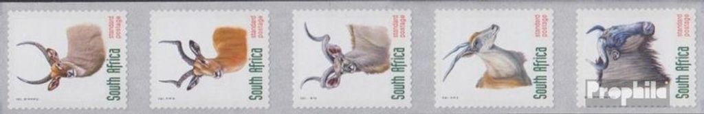Briefmarken Südafrika 1998 Mi 1150BA-1154BA Fünferstreifen (kompl.Ausg.) postfrisch Einheimische Tiere