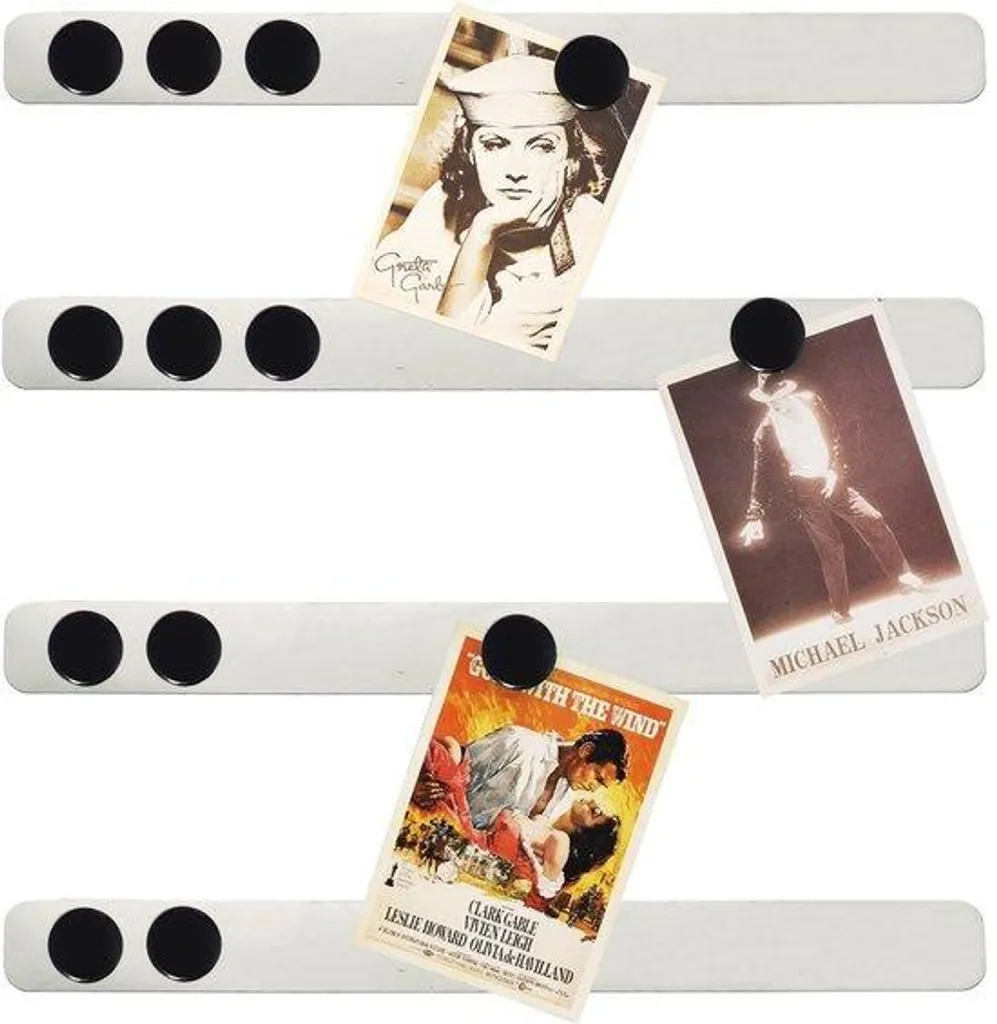 Tableau magnétique pour frigo et bureau - Lot de 4 mémos métal noir