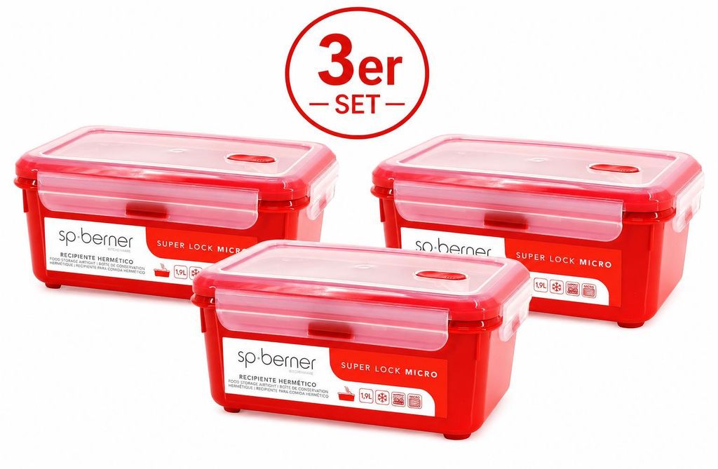 3er Set Frischhaltedose SUPER LOCK MICRO 1,9 L