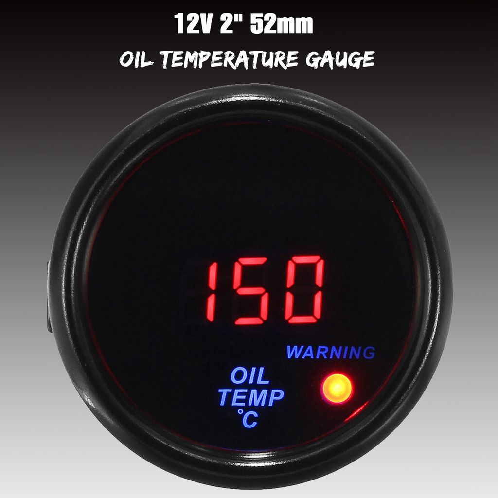 Sinknap Öltemperaturanzeige 2-Zoll-empfindliche Anti-Rost-Auto-LED-Digital- Öltemperaturanzeige für 12-V-Fahrzeuge