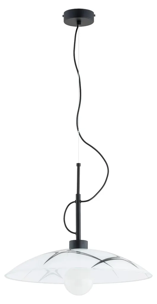Suspension design REMY noire en métal 90x47x47 cm douille E27 Alfa