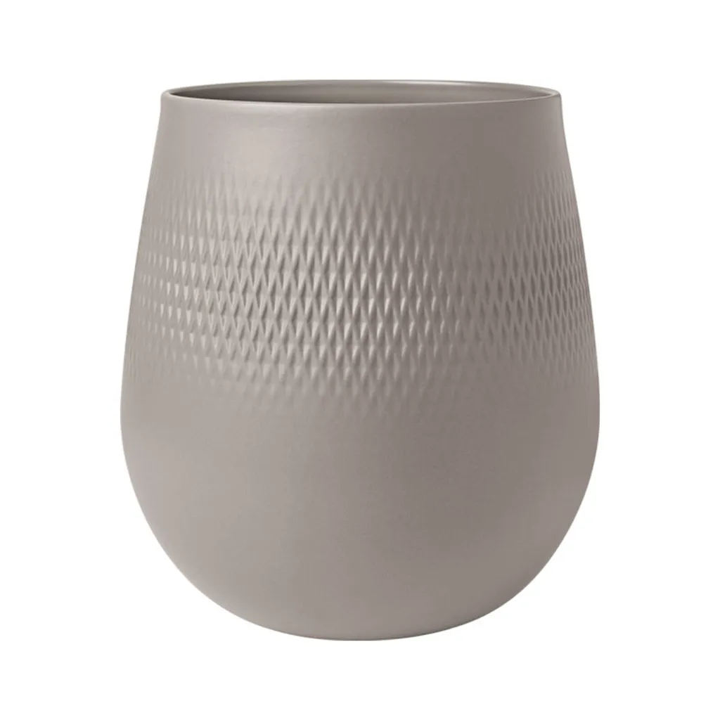 Grand Vase Décoratif en Porcelaine Brun Mat Manufacture Collier V&B