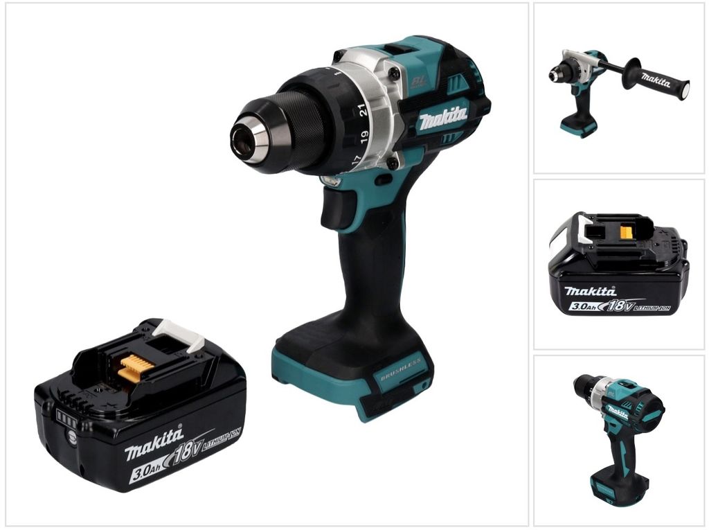 Makita DDF 486 F1 Akku Bohrschrauber 18 V 130 Nm Brushless + 1x Akku 3,0 Ah - ohne Ladegerät