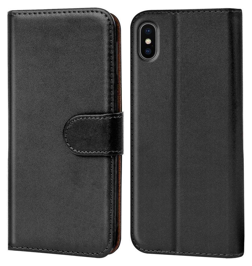 Book Case für iPhone X XS Hülle Flip Cover Handy Tasche Produktbild 