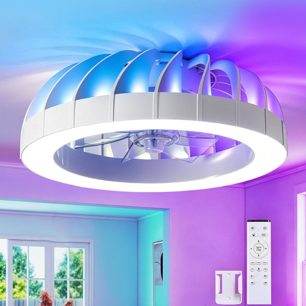 RRBEST RGB Deckenventilator mit Beleuchtung, Dimmbar Produktbild 