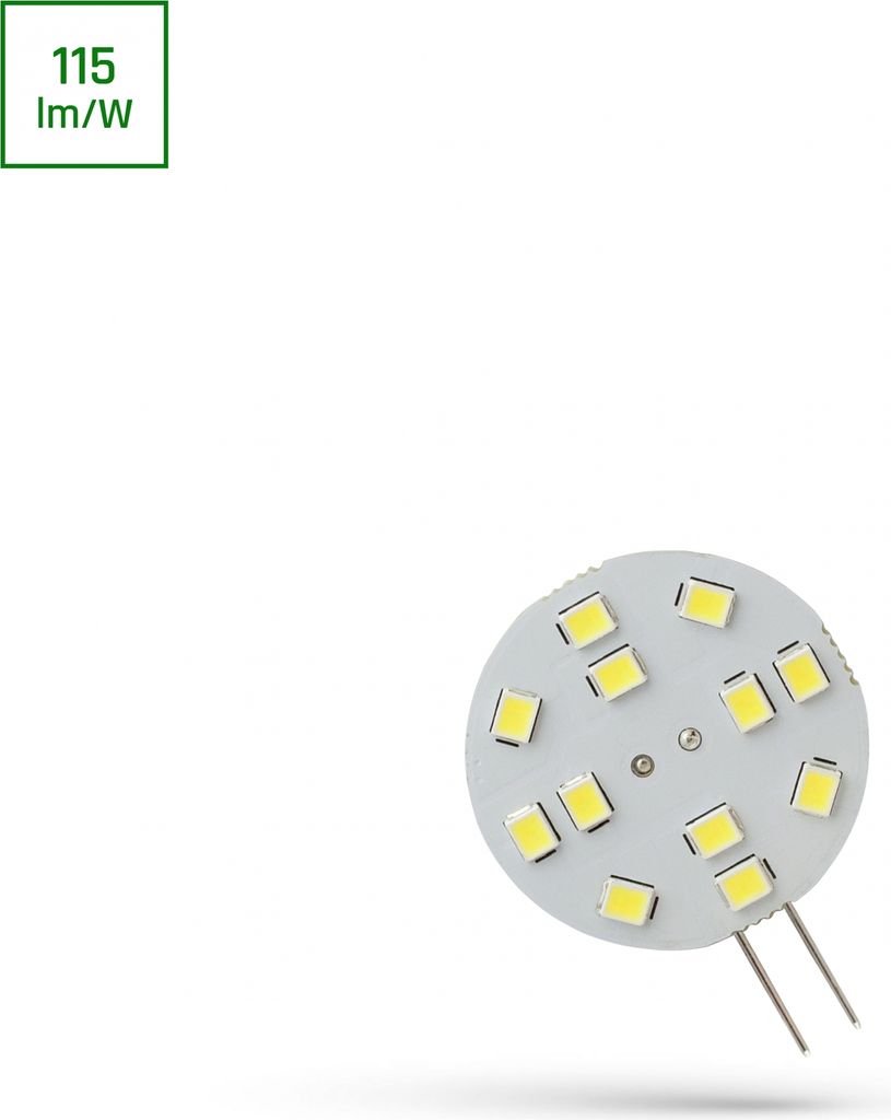 Spectrum LED Leuchtmittel Stiftsockellampe rund Ø3cm 2W G4 12V 230lm Tageslicht 6000K kaltweiß 120°