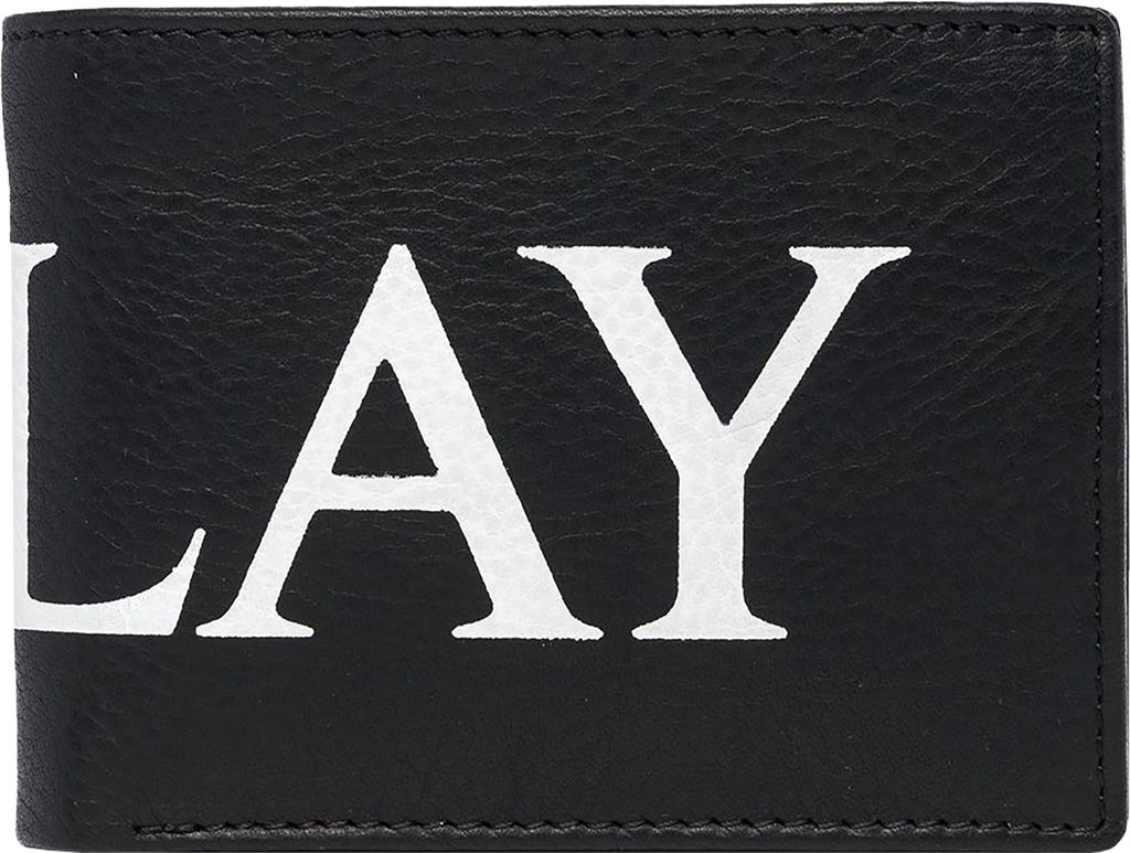 Replay FM5191 Herren Portemonnaie Leder Großes Logo In Schwarz (ONE SIZE)
