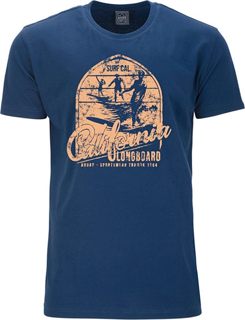 Übergrößen T-Shirt California Longboard beige AHORN SPORTSWEAR alpine blue 8XL