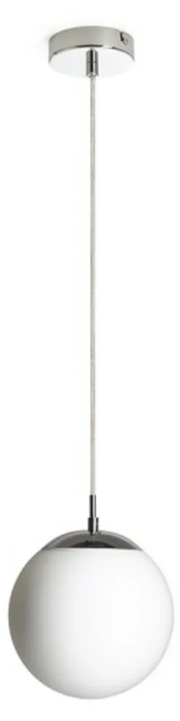 Suspension design chrome LUNA 20 en verre opale diffuseur LED 11W