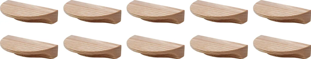 Natural Goods Berlin maniglie per mobili rotonde HALBMOND, interasse fori 64 mm, pomelli per armadietti adatti a spessori di ante di 15-22 mm, maniglie per armadietti da cucina, cassettiere, credenze, ecc