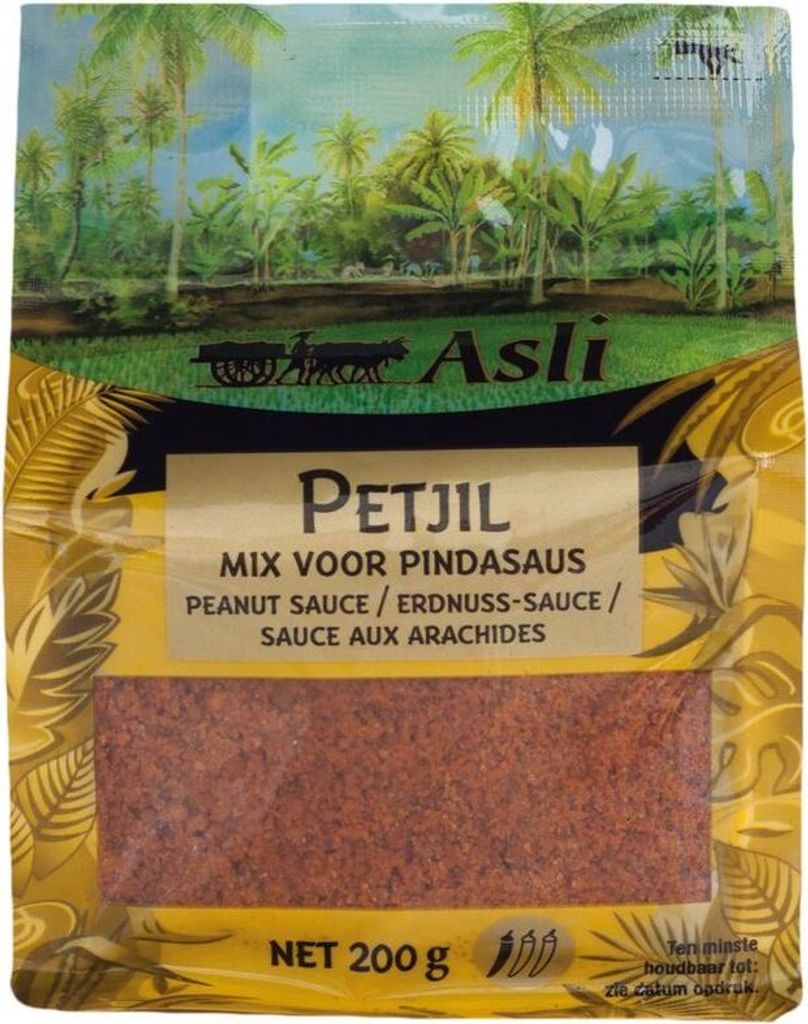 Asli Petjil Erdnuss Sauce 200g | Mix für Saté-Sauce | Sateé Produktbild 