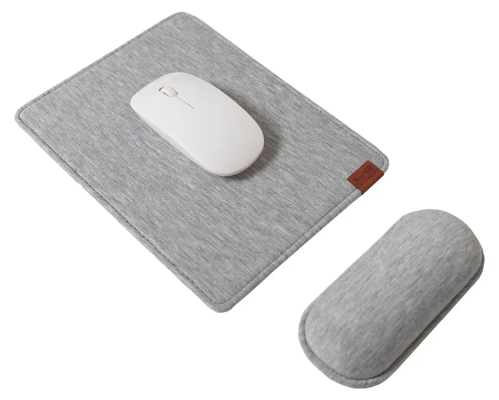 Tapis de souris avec repose-poignet en PU antidérapant et face respirante