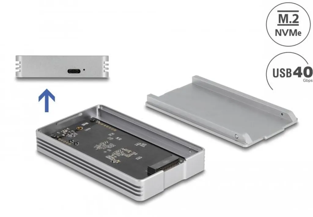 Boîtier USB4 M.2 NVMe Delock pour extension stockage Mac et PC portable