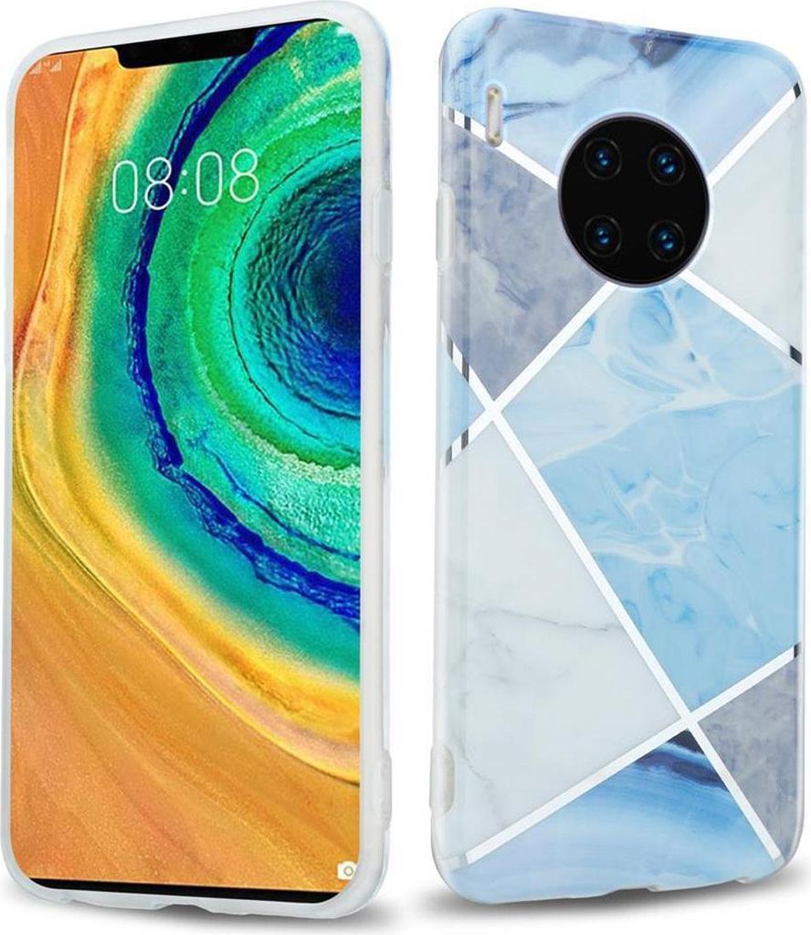 Cadorabo Schutzhülle für Huawei MATE 30 PRO Hülle in Blau TPU Handyhülle Etui Case Cover