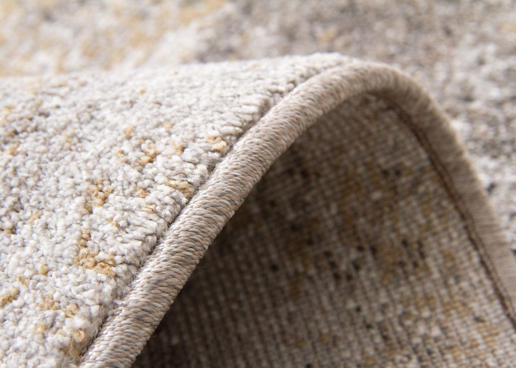 Steffensmeier Kurzflor Teppich Soft Tones | Wohnzimmer | Modern | | Silber Gold Stripe, Größe: 80x150 cm
