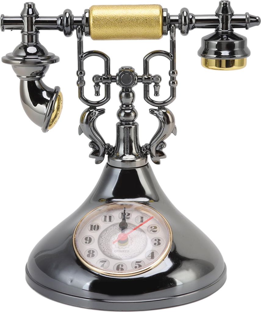Vintage-Telefon-Wecker Einzigartig Elegante, genaue Uhrzeit Nachttischuhr Dekoration für Zuhause, Café, Büro YF020 1