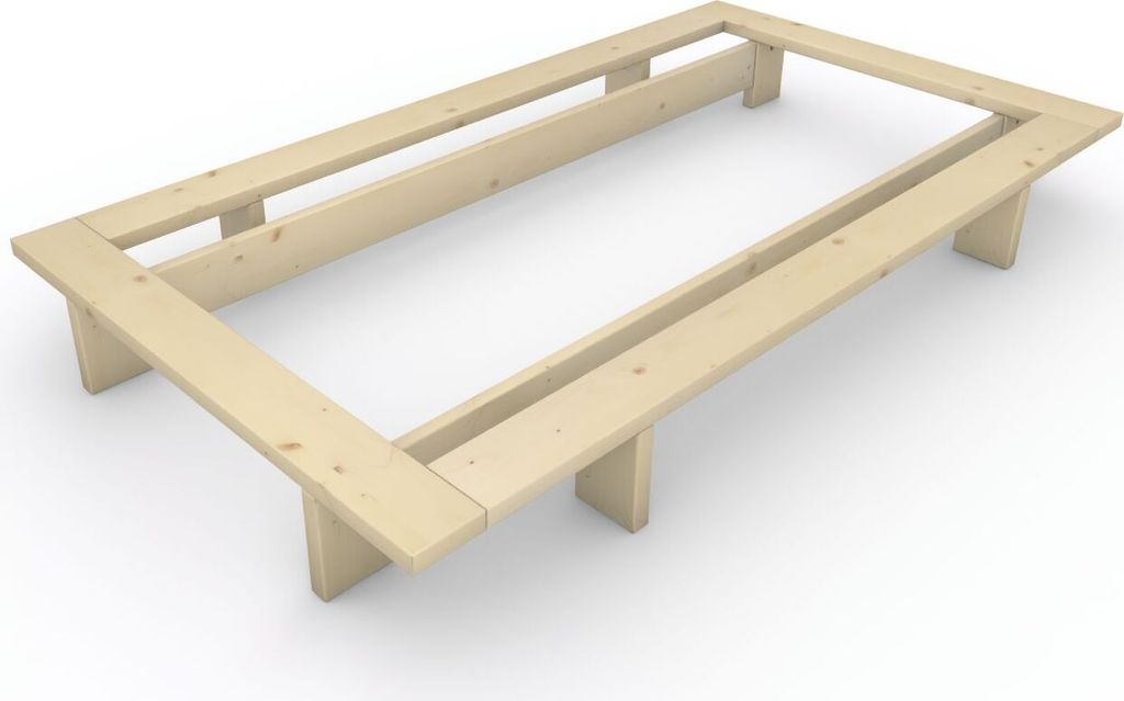 Massivholzbett im japanischen Stil "Komorebi" 100x200 Fichte