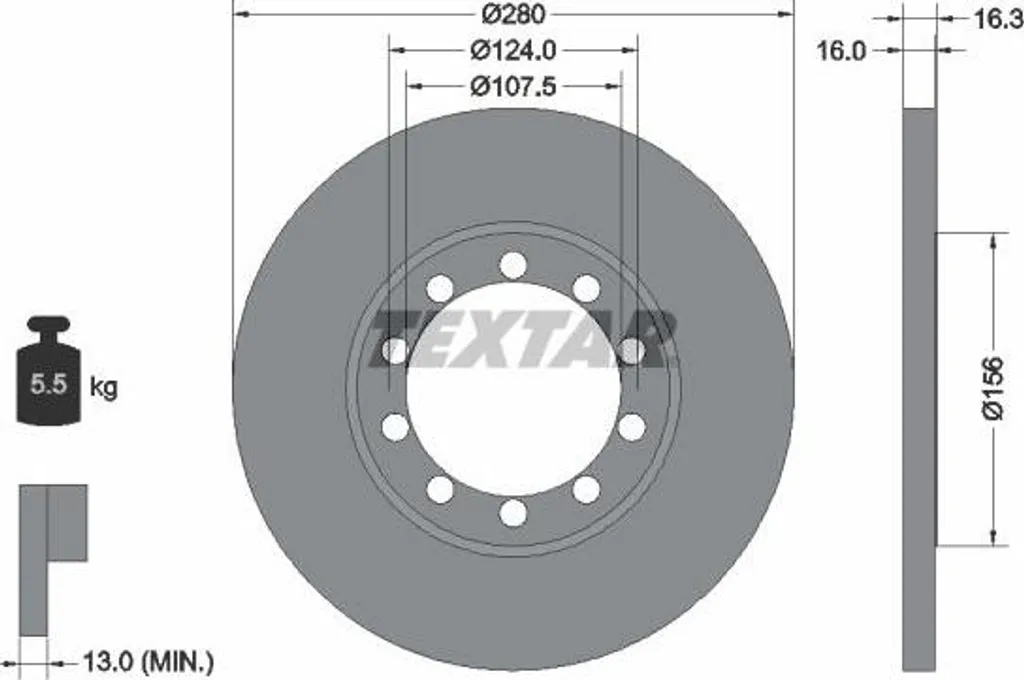 Disque de frein haute teneur en carbone Textar 1371420 Ford Transit 2006