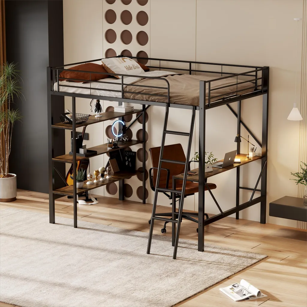 Lit combiné bureau et rangement pour optimiser une petite chambre ado