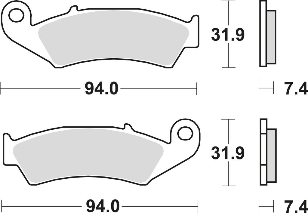 TRW Lucas Bremsbeläge organisch MCB574 94x31,9x7,4mm