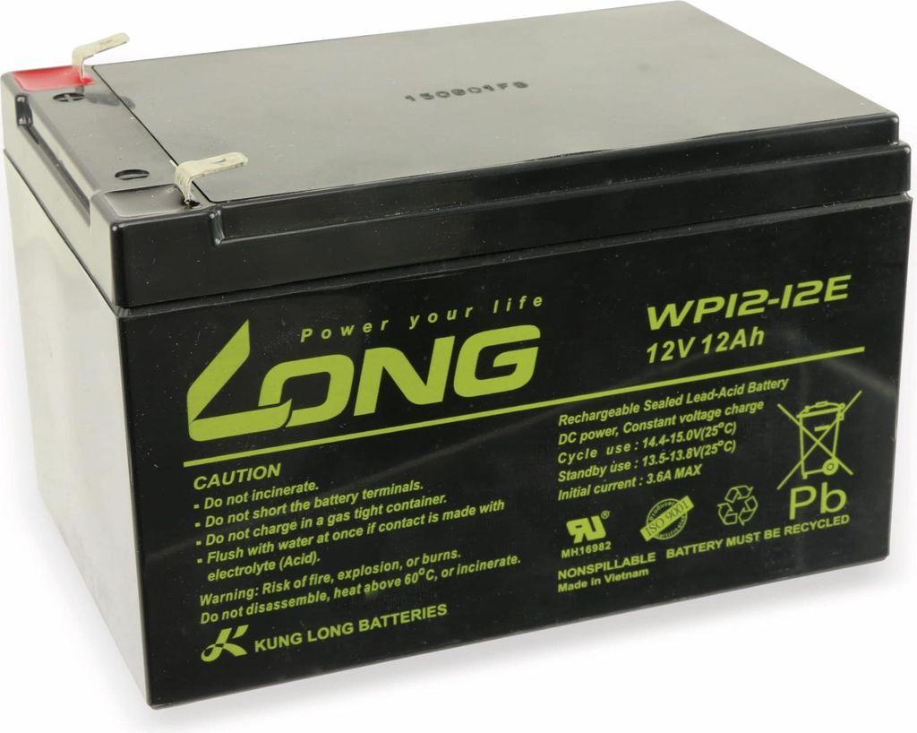 KUNG LONG Blei-Akkumulator WP12-12E, 12 V-/12 Ah, zyklenfest