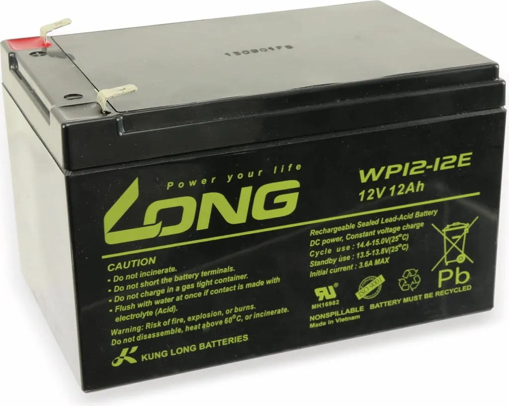 Accumulateur au Plomb 12V 12Ah WP12-12E Résistant au Cyclage Intensif
