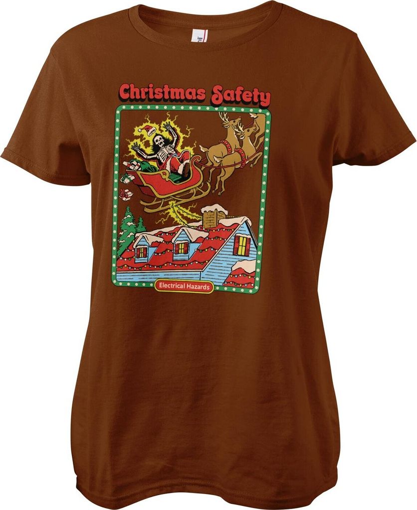 Christmas Safety Girly Tee - X-Large - Brown