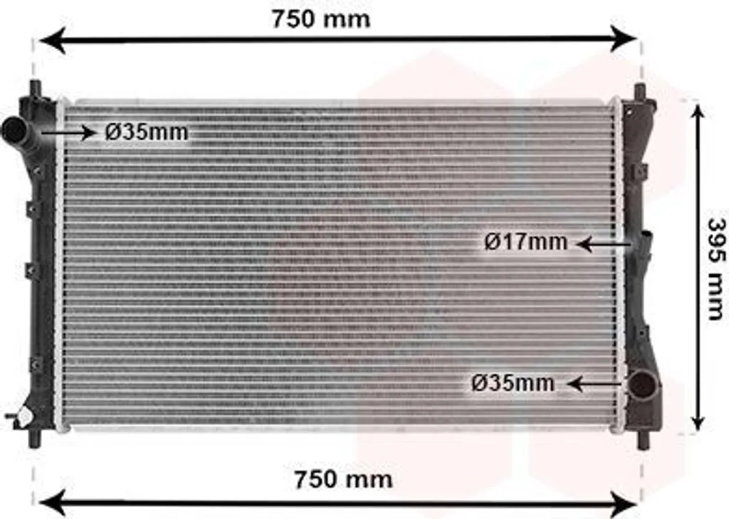 Radiateur VAN WEZEL 17012711 pour FIAT Sedici et SUZUKI SX4 (EY, GY)