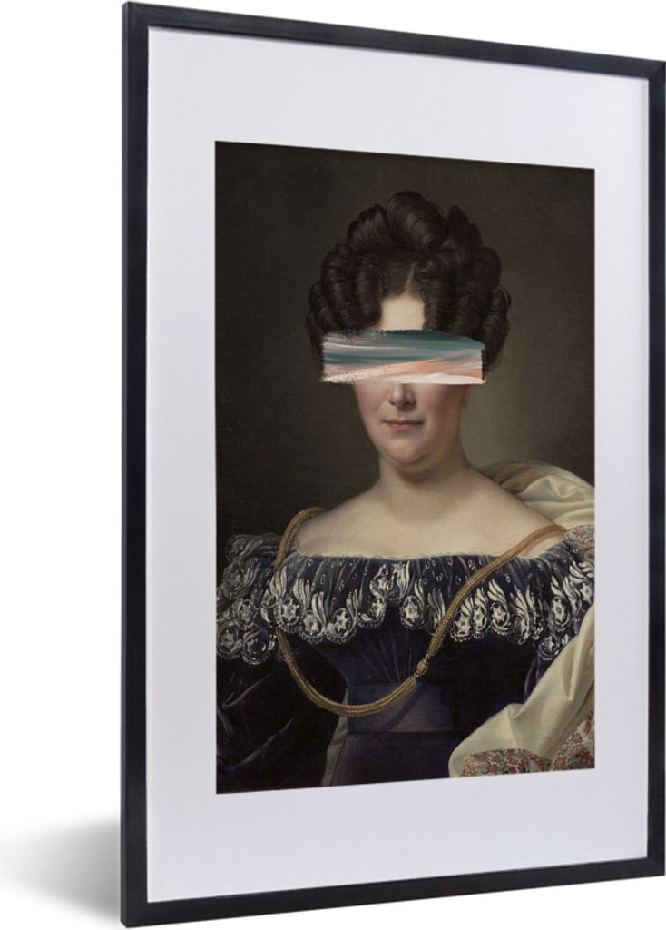 MuchoWow MuchoWow Gerahmtes Poster Johanna Henriette Engelen - Dubois Drahonet - Pastell 40x60 cm - Poster mit zchwarzem Bilderrahmen - Poster ...